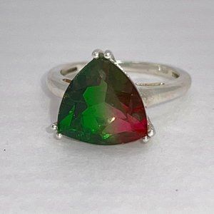 Watermelon Topaz & Sterling Silver Ring